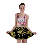 Maya Style Gold Linear Totem Icons Mini Skirt
