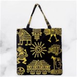 Maya Style Gold Linear Totem Icons Grocery Tote Bag
