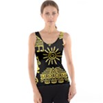 Maya Style Gold Linear Totem Icons Women s Basic Tank Top