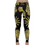Maya Style Gold Linear Totem Icons Classic Yoga Leggings
