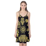 Maya Style Gold Linear Totem Icons Camis Nightgown 