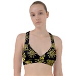 Maya Style Gold Linear Totem Icons Sweetheart Sports Bra