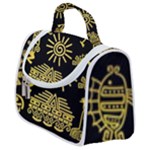 Maya Style Gold Linear Totem Icons Satchel Handbag