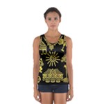 Maya Style Gold Linear Totem Icons Sport Tank Top 