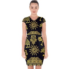 Capsleeve Drawstring Dress  