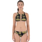 Maya Style Gold Linear Totem Icons Perfectly Cut Out Bikini Set