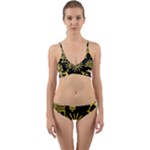 Maya Style Gold Linear Totem Icons Wrap Around Bikini Set