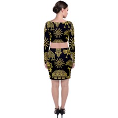 Long Sleeve Crop Top & Bodycon Skirt Set 