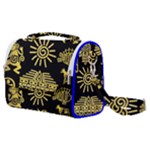 Maya Style Gold Linear Totem Icons Satchel Shoulder Bag