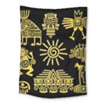 Maya Style Gold Linear Totem Icons Medium Tapestry