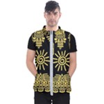 Maya Style Gold Linear Totem Icons Men s Puffer Vest