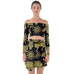Off Shoulder Top with Skirt Set 