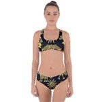 Maya Style Gold Linear Totem Icons Criss Cross Bikini Set