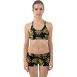 Maya Style Gold Linear Totem Icons Back Web Gym Set