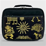 Maya Style Gold Linear Totem Icons Lunch Bag