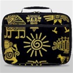 Maya Style Gold Linear Totem Icons Full Print Lunch Bag