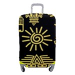 Maya Style Gold Linear Totem Icons Luggage Cover (Small)