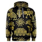 Maya Style Gold Linear Totem Icons Men s Overhead Hoodie