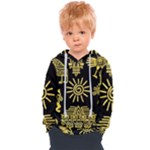 Maya Style Gold Linear Totem Icons Kids  Overhead Hoodie