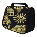Maya Style Gold Linear Totem Icons Full Print Travel Pouch (Small)