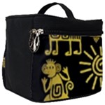 Maya Style Gold Linear Totem Icons Make Up Travel Bag (Big)