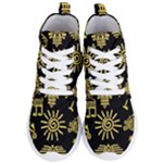 Maya Style Gold Linear Totem Icons Women s Lightweight High Top Sneakers