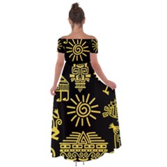Off Shoulder Open Front Chiffon Dress 