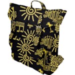 Maya Style Gold Linear Totem Icons Buckle Up Backpack