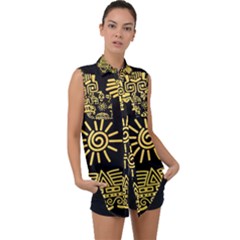 Sleeveless Chiffon Button Shirt 