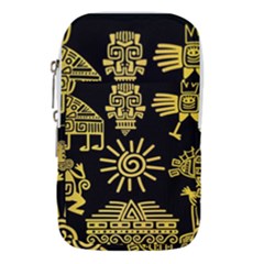 Maya Style Gold Linear Totem Icons Waist Pouch (Small) from ArtsNow.com