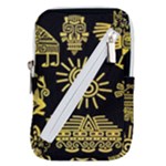 Maya Style Gold Linear Totem Icons Belt Pouch Bag (Large)