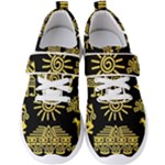 Maya Style Gold Linear Totem Icons Men s Velcro Strap Shoes