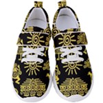 Maya Style Gold Linear Totem Icons Women s Velcro Strap Shoes