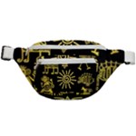 Maya Style Gold Linear Totem Icons Fanny Pack