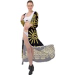Maya Style Gold Linear Totem Icons Maxi Chiffon Beach Wrap