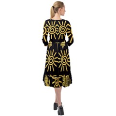 Ruffle End Midi Chiffon Dress 