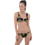 Maya Style Gold Linear Totem Icons Ring Detail Crop Bikini Set