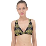 Maya Style Gold Linear Totem Icons Classic Banded Bikini Top