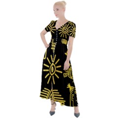 Button Up Short Sleeve Maxi Dress 