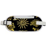 Maya Style Gold Linear Totem Icons Rounded Waist Pouch