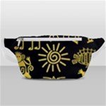 Maya Style Gold Linear Totem Icons Waist Bag 