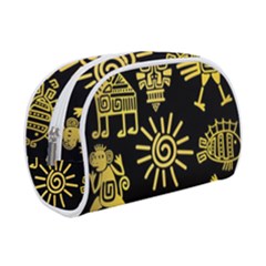 Maya Style Gold Linear Totem Icons Make Up Case (Small) from ArtsNow.com