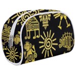 Maya Style Gold Linear Totem Icons Make Up Case (Medium)