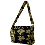 Maya Style Gold Linear Totem Icons Full Print Messenger Bag (L)