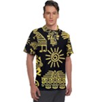 Maya Style Gold Linear Totem Icons Men s Polo T-Shirt
