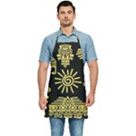 Maya Style Gold Linear Totem Icons Kitchen Apron