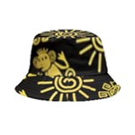 Maya Style Gold Linear Totem Icons Bucket Hat