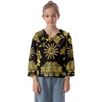 Maya Style Gold Linear Totem Icons Kids  Sailor Shirt