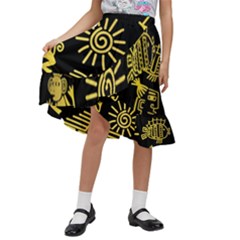 Kids  Ruffle Flared Wrap Midi Skirt 
