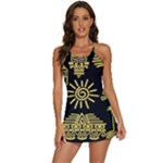 Maya Style Gold Linear Totem Icons 2-in-1 Flare Activity Dress